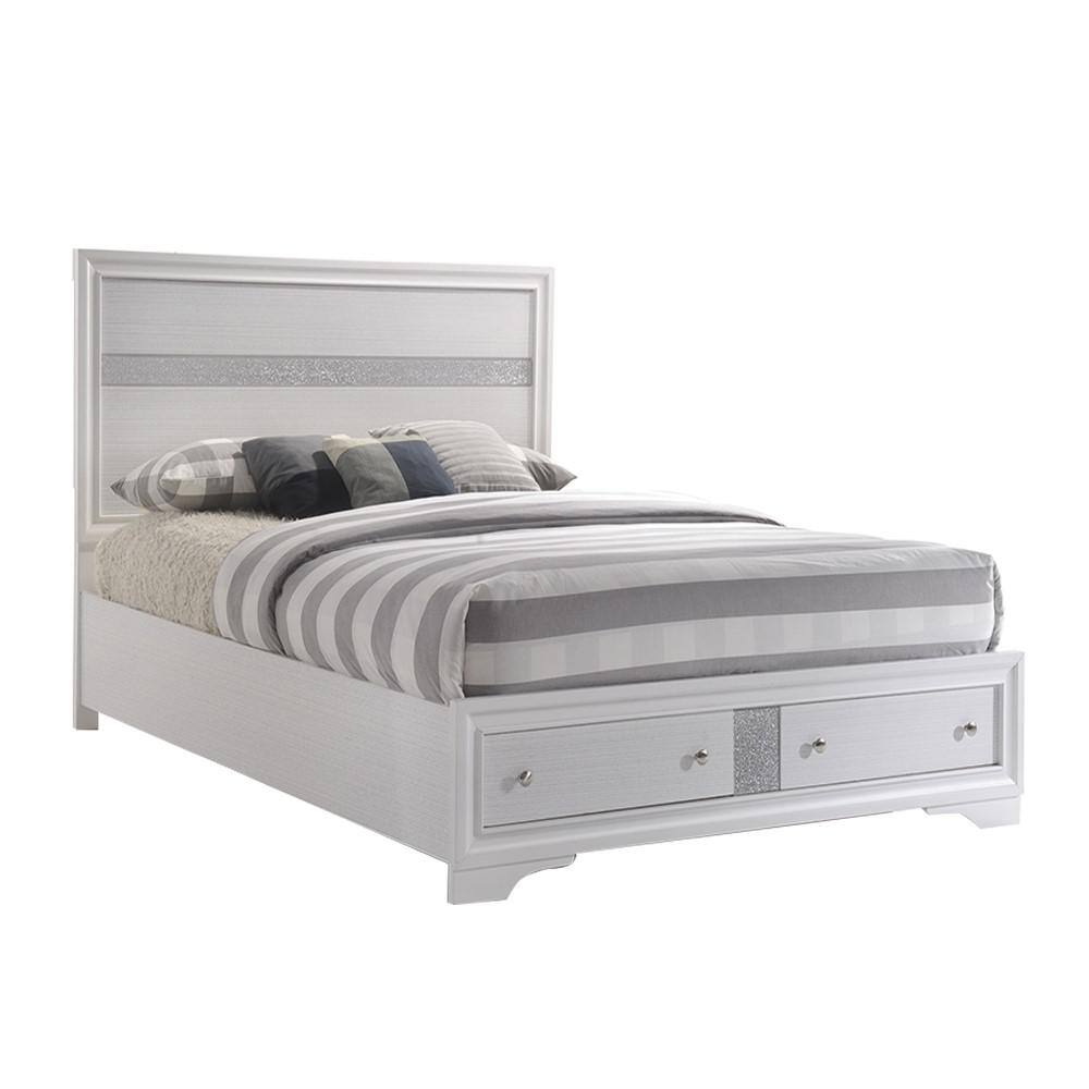 Acme Furniture  Naima White King Size Panel Bed