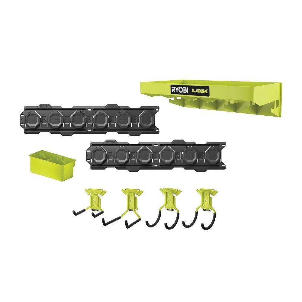 RYOBI STM503K-STM402 Link 7-Piece Wall Storage Kit and Link Hanging Shelf
