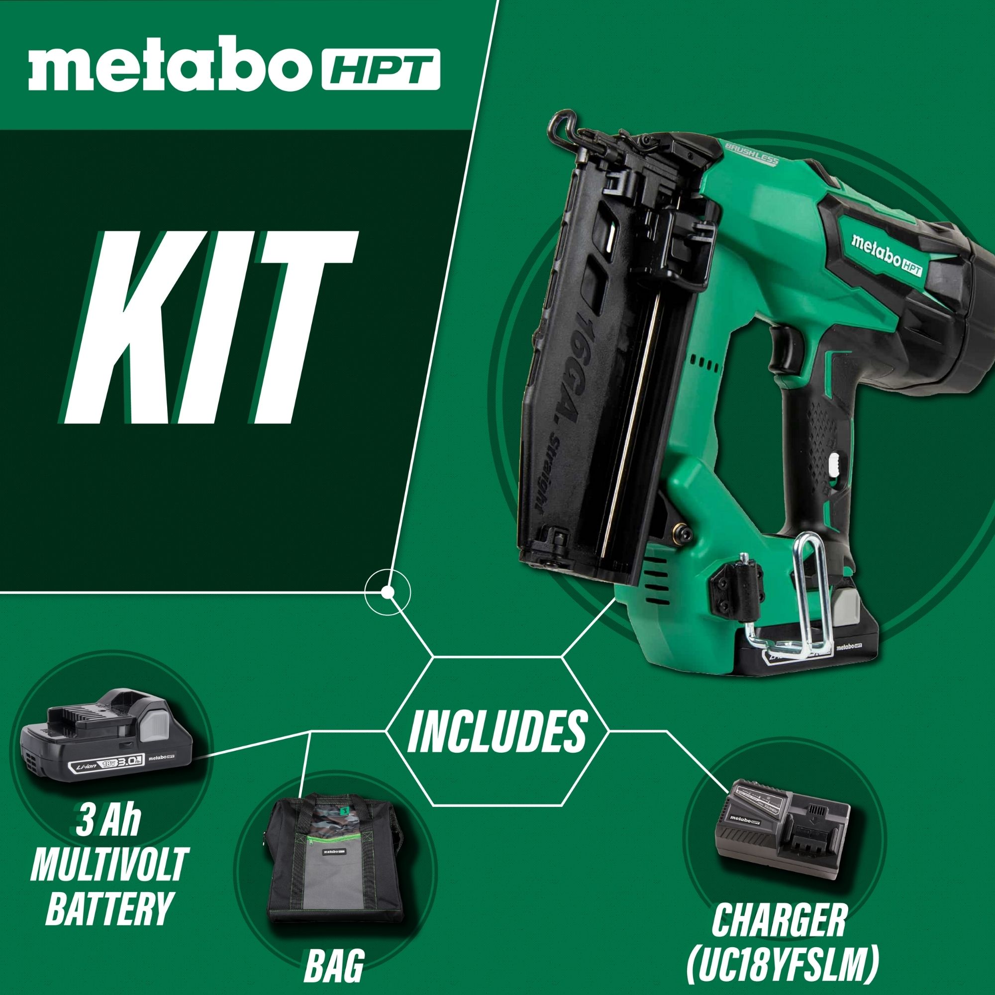 Metabo HPT 2.5-in 16-Gauge Cordless Finish Nailer (Battery & Charger Included)