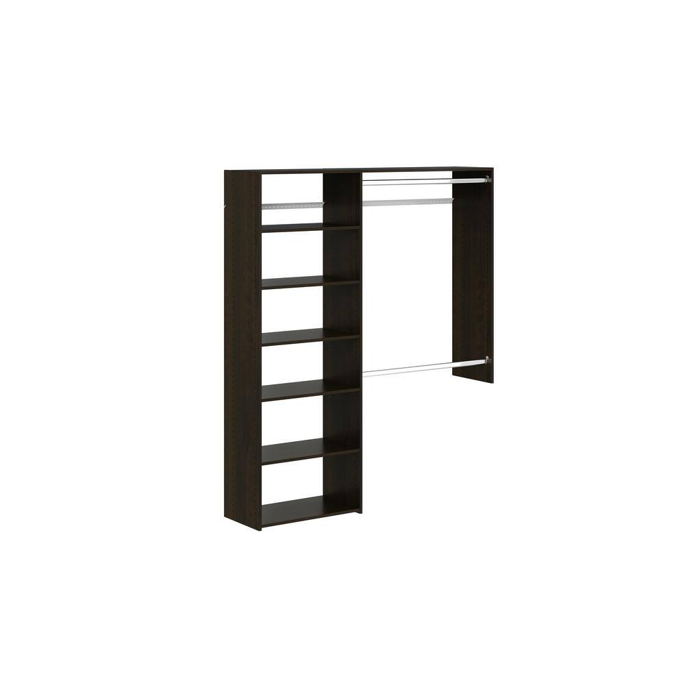 Closet Evolution TR54 Essential 36 in. W - 60 in. W Espresso Wood Closet System