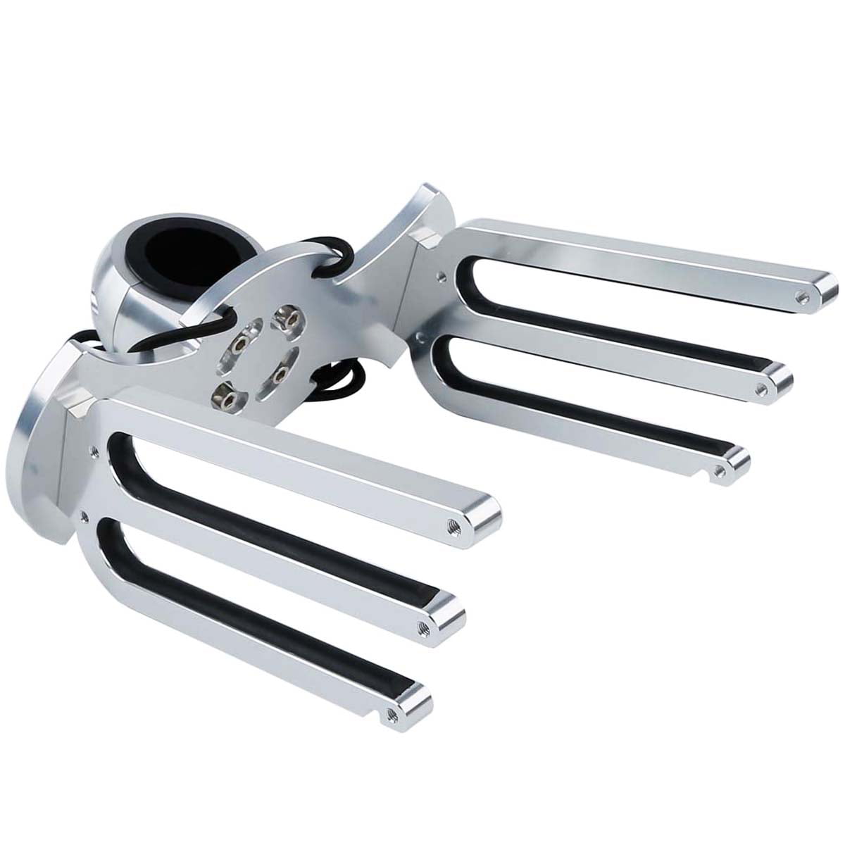 TCMT 2 Racks CNC Wakeboard Tower Rack CFR-WA-2 Bat Back Boat Surfboard / Kneeboard Holder Silver