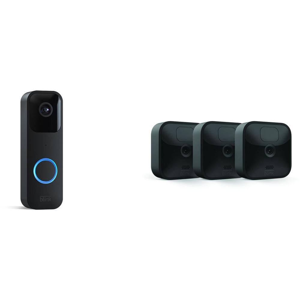 Blink 3CAMDOORBELLB-DIY Wireless Outdoor 3-Camera System Plus Video Doorbell