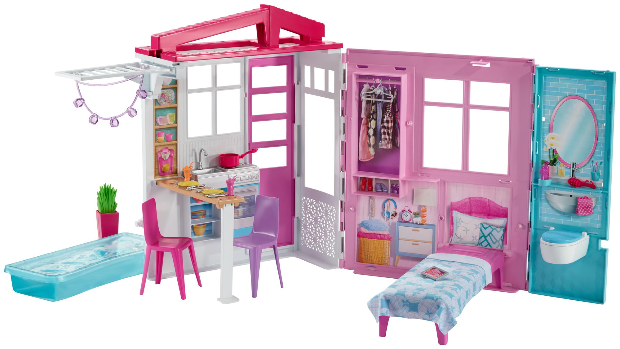 Barbie Estate Fully Furnished Close & Go House with Themed Accessories