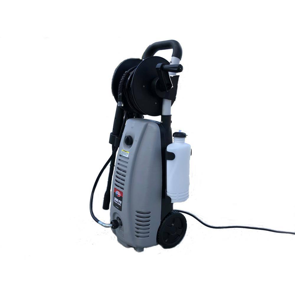 All Power APW5006 2000 PSI 1.6 GPM Electric Pressure Washer with Hose Reel for Buildings. Walkway. Vehicles and Outdoor Cleaning