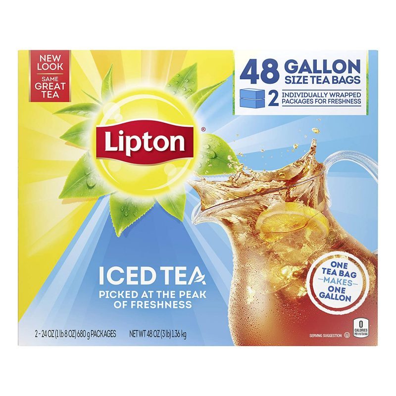 Lipton Iced Tea Bags Unsweetened. 48 Oz 48 Count. Standard
