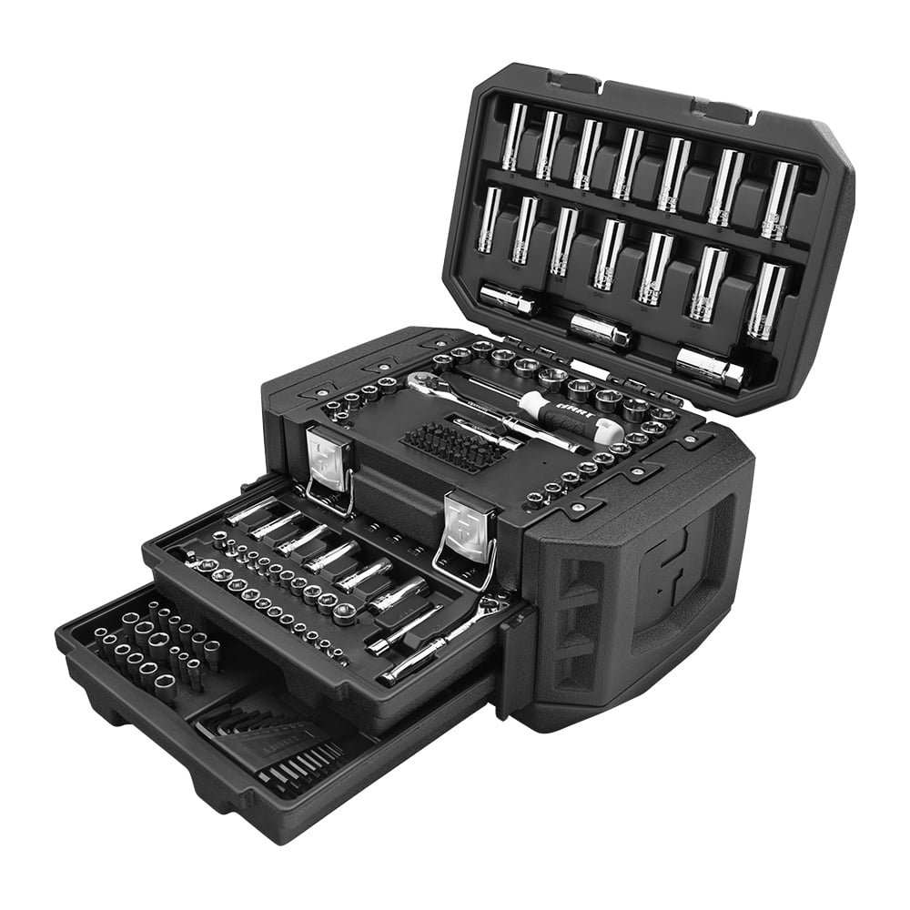 HART Multiple Drive 160-Piece Mechanics Tool Set. Chrome Finish