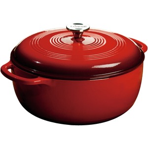 Lodge Cast Iron 7.5 Quart Enameled Dutch Oven. Red