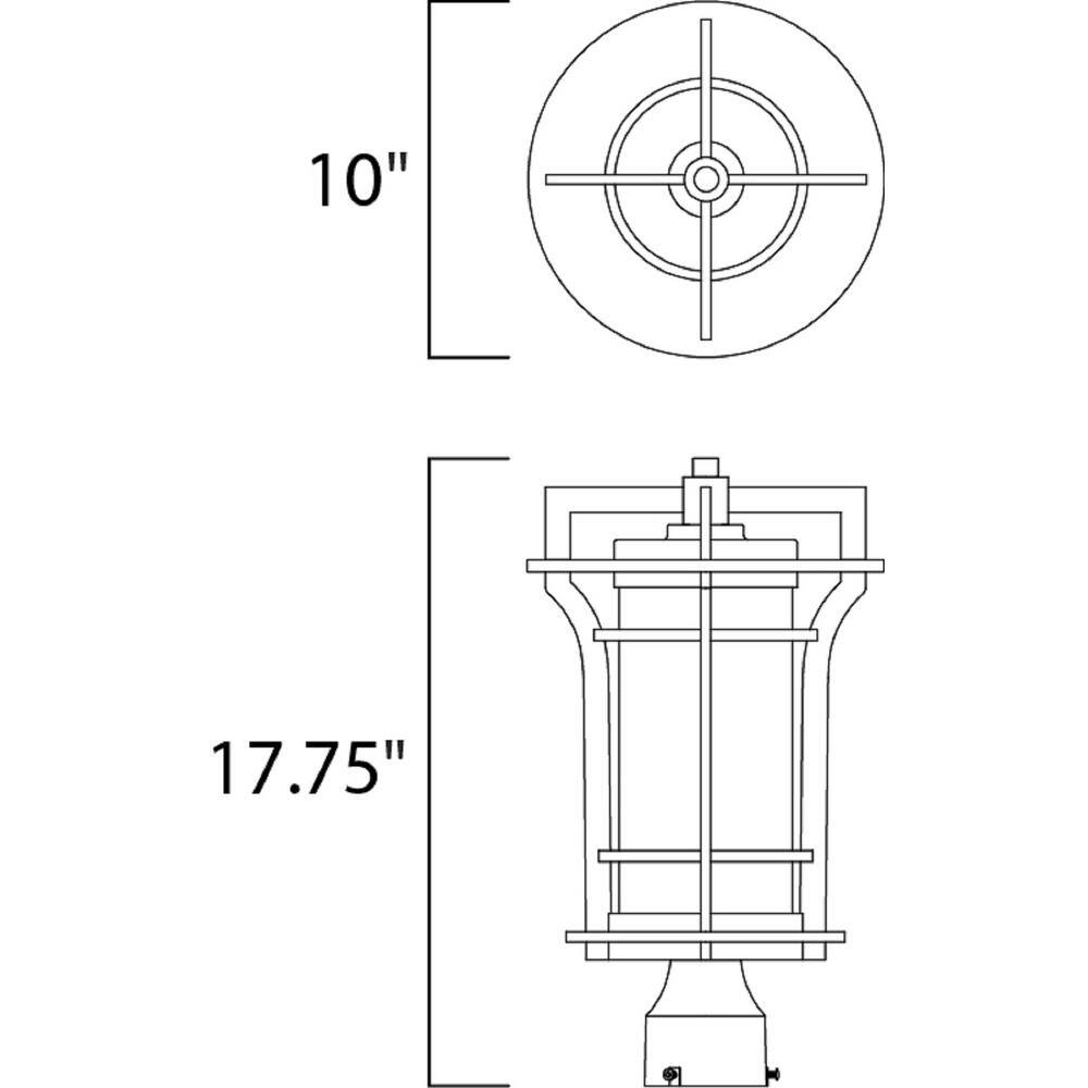 Maxim Lighting  Oakville 10 in. Wide 1-Light Outdoor Black Oxide Post Light