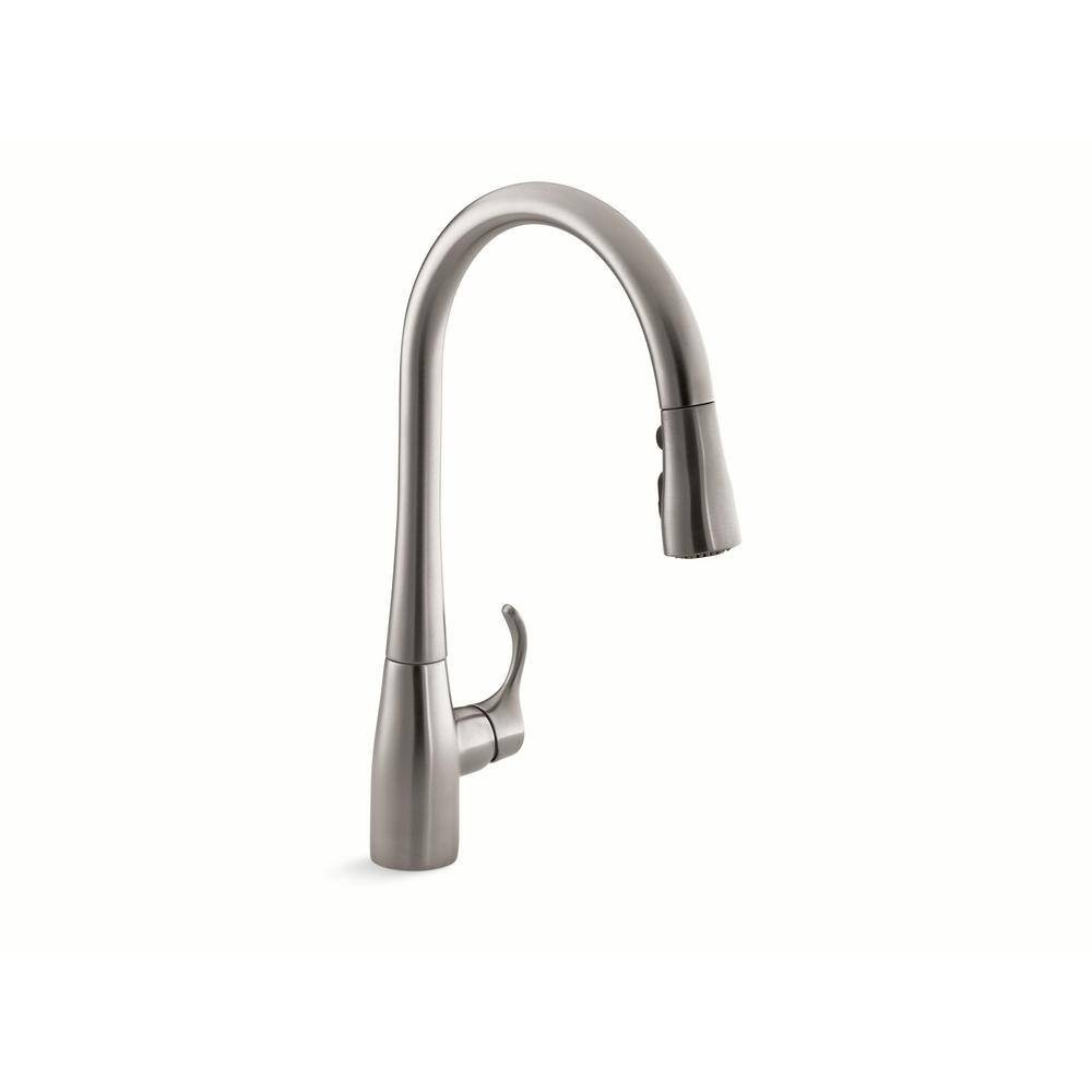 KOHLER  Simplice Single-Handle Pull-Down Sprayer Kitchen Faucet with DockNetik and Sweep Spray in Vibrant Stainless