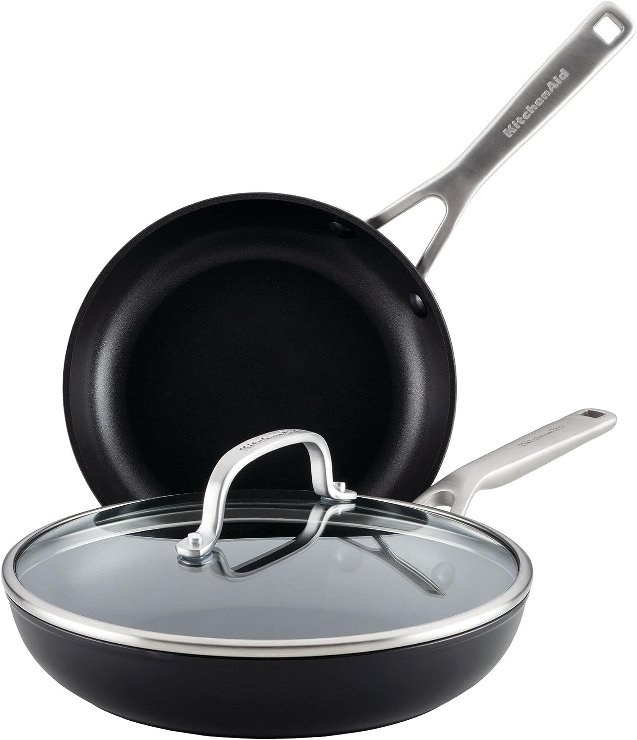 KitchenAid Hard Anodized Induction Nonstick Frying Pans/Skillet Set. 3 Piece - Matte Black