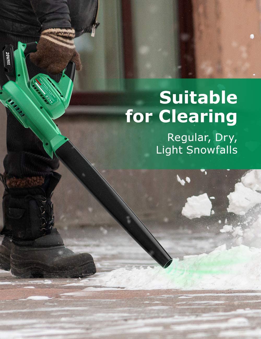 KIMO Cordless Leaf Blower - Upgraded Battery Operated Blower. 20V Electric Leaf Blower with 4.0Ah Battery and Charger