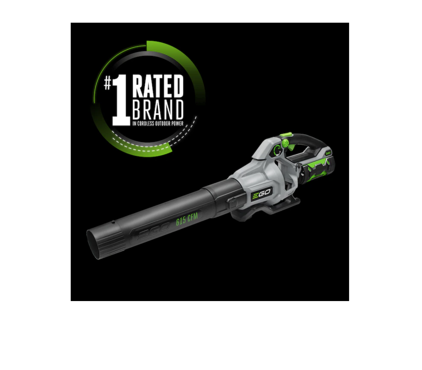 EGO LB6151 POWER+ 56-volt 615-CFM 170-MPH Brushless Handheld Cordless Electric Leaf Blower 2.5 Ah (Battery & Charger Included)