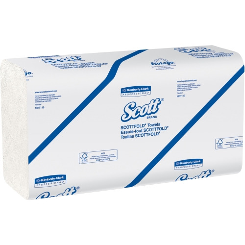 Scott Pro Scottfold Multifold Paper Towels (01980) with Fast-Drying Absorbency Pockets. White. 25 Packs per Case. 175 Sheets per Pack. 4.375 Towels per Case