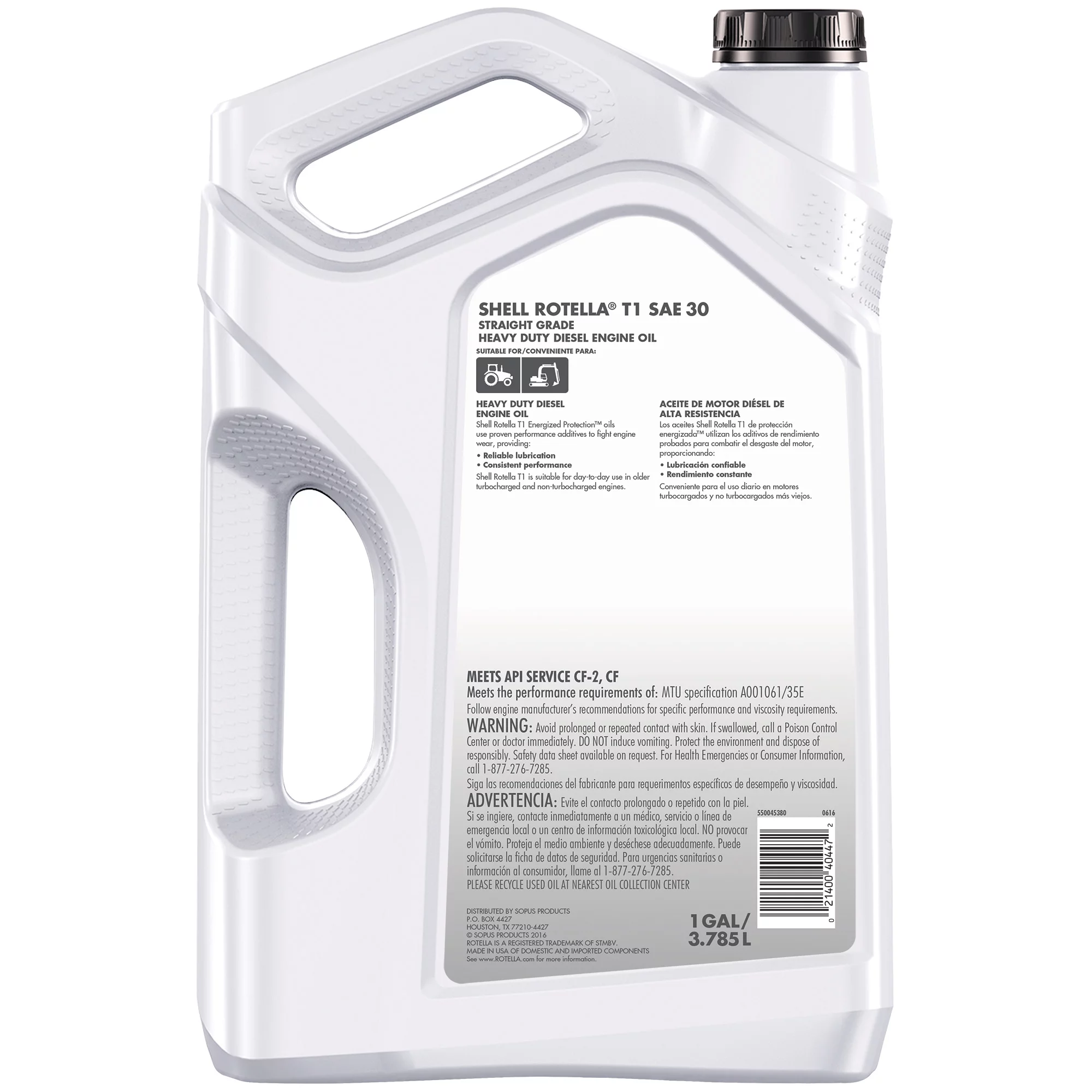 Shell Rotella T1 SAE 30 Conventional Heavy Duty Diesel Motor Oil. 1 Gallon (API CF-2. CF)