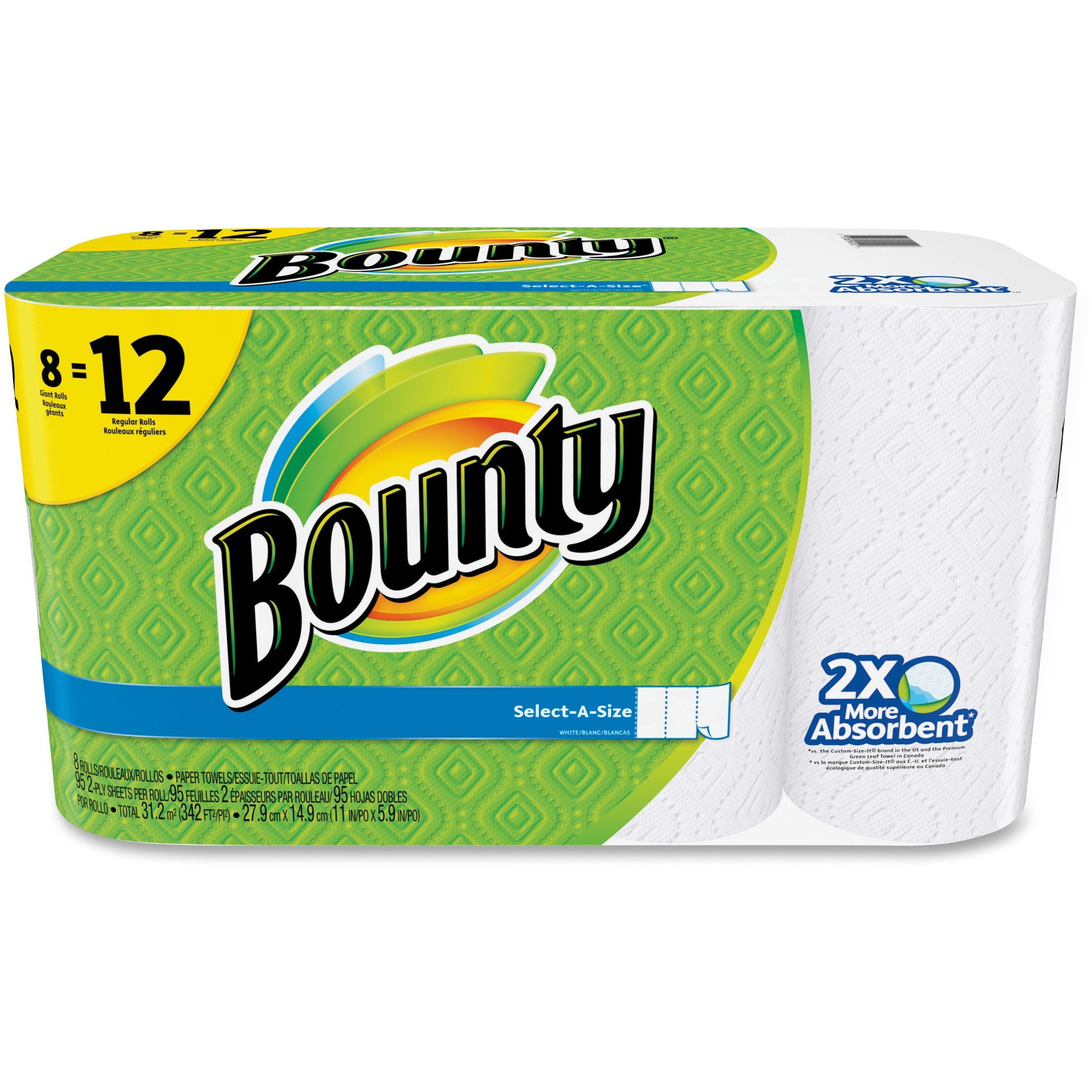 Bounty Paper Towels. Select-A-Size. 8 Giant Rolls