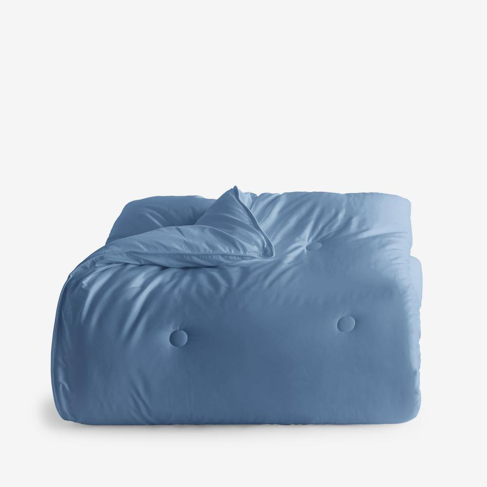 The Company Store  Company Cotton Rayon Made From Bamboo Blue Horizon Queen Sateen Comforter - Queen/Blue Horizon