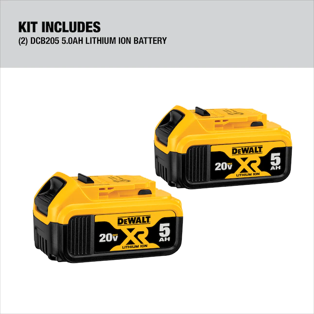 DEWALT DCB205-2CK 20V Max Battery Starter Kit with 2 Batteries. 5.0Ah