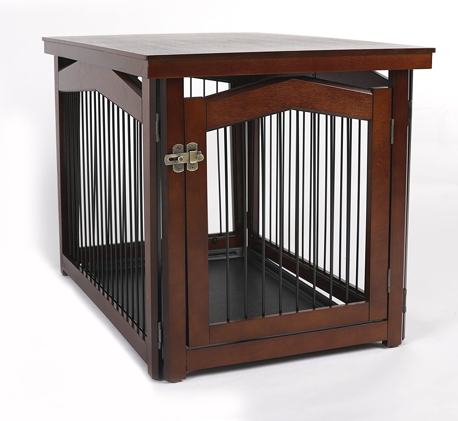 Merry Pet 2-in-1 Configurable Pet Crate and Gate. Brown. Large