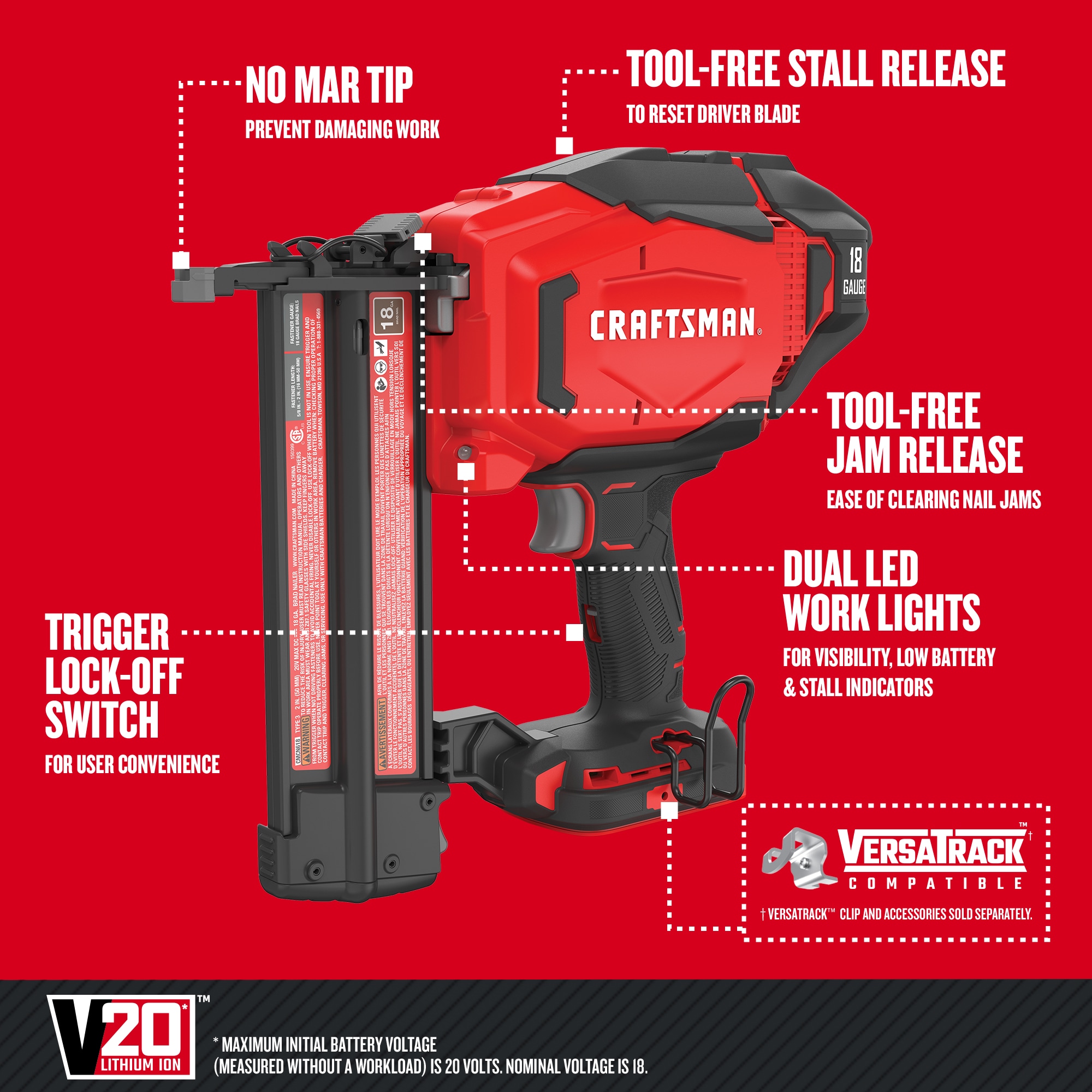 CRAFTSMAN 2-in 18-Gauge Cordless Brad Nailer