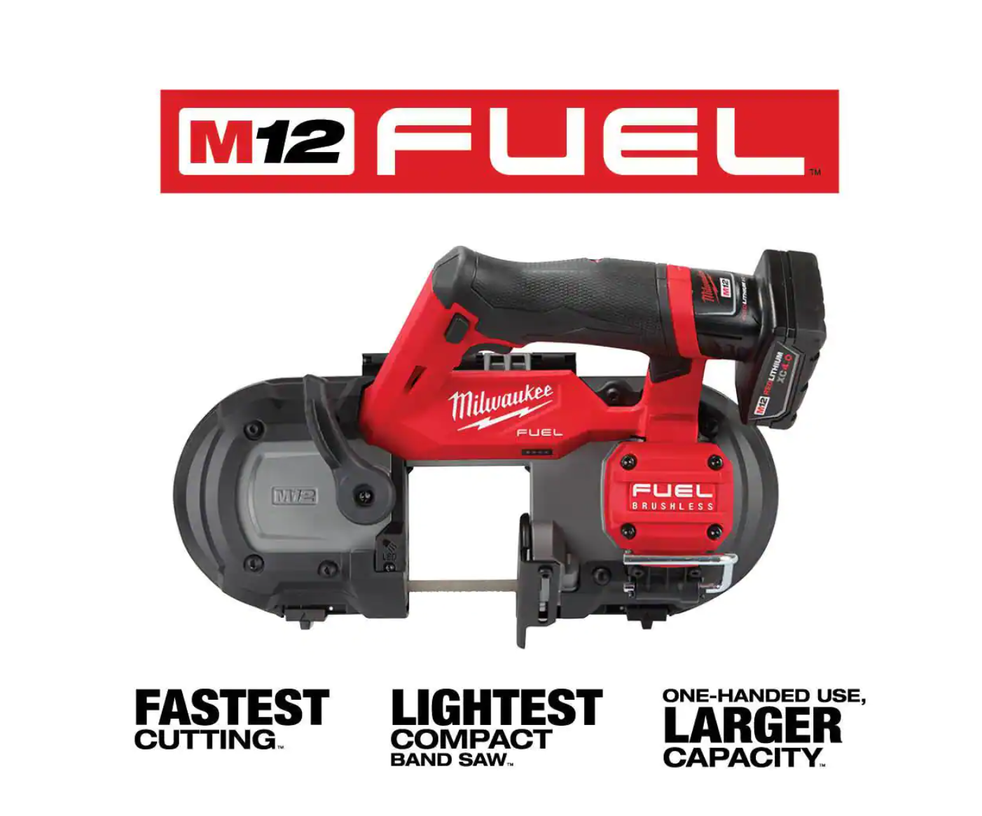 Milwaukee 2529-21XC-48-39-0631 M12 FUEL 12V Lithium-Ion Cordless Compact Band Saw XC Kit with (4) Band Saw Blades