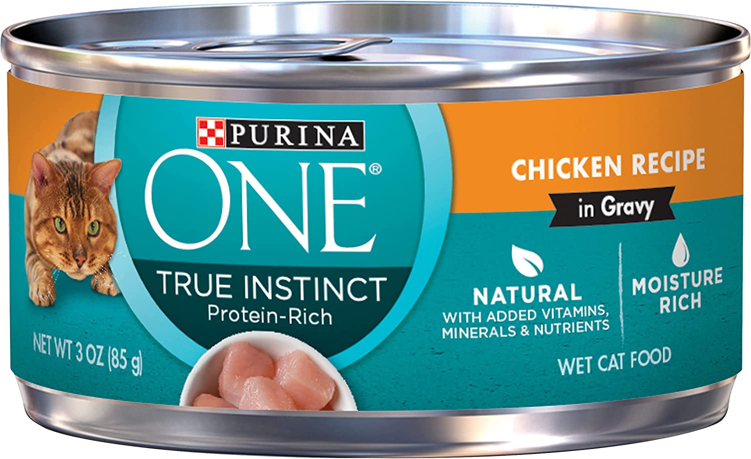 Purina ONE True Instinct Chicken Recipe. High Protein. Gravy Wet Cat Food - Pull-Top .3 Ounce (Pack of 24)