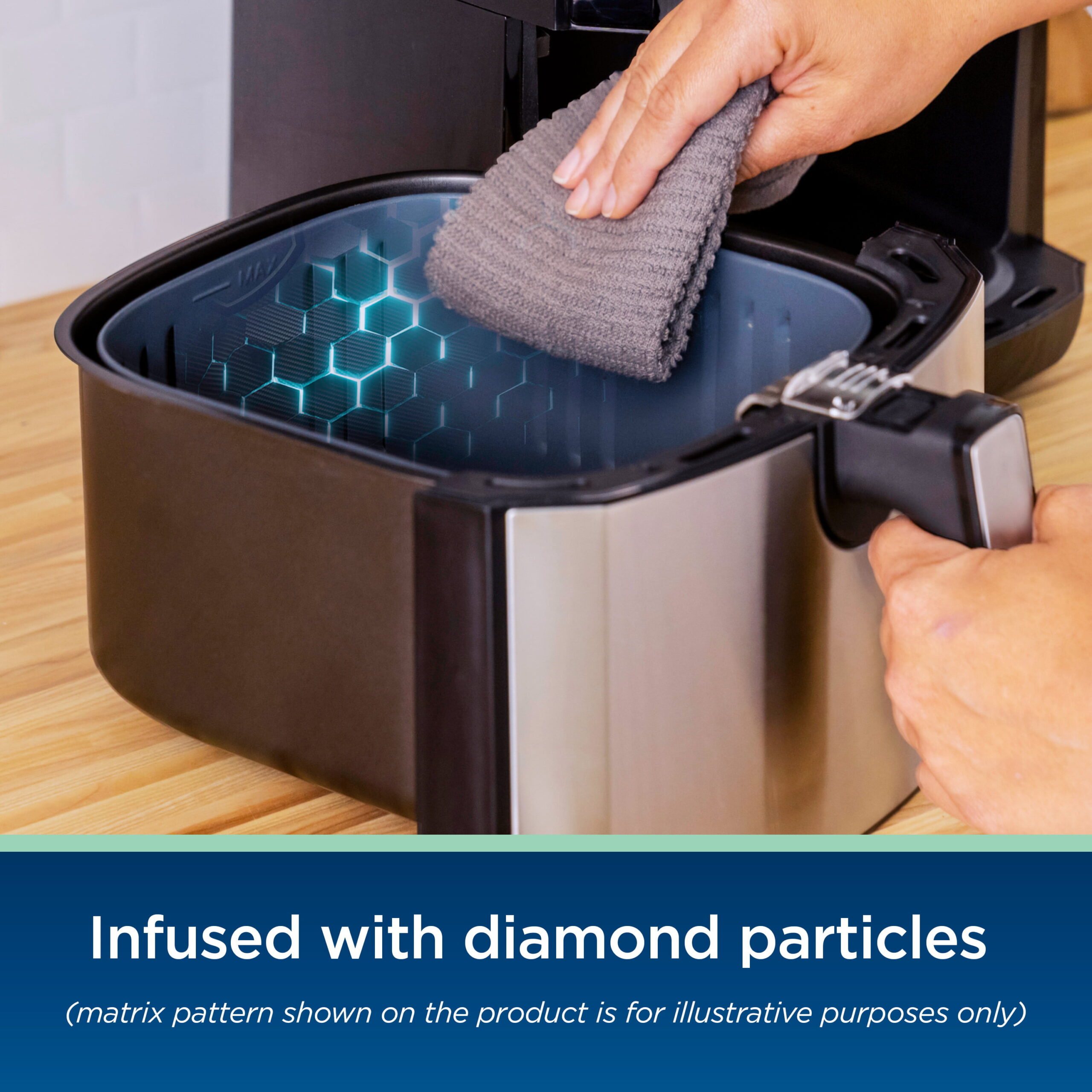 Oster DiamondForce Nonstick XL 5 Quart Digital Air Fryer. 8 Functions with Digital Touchscreen