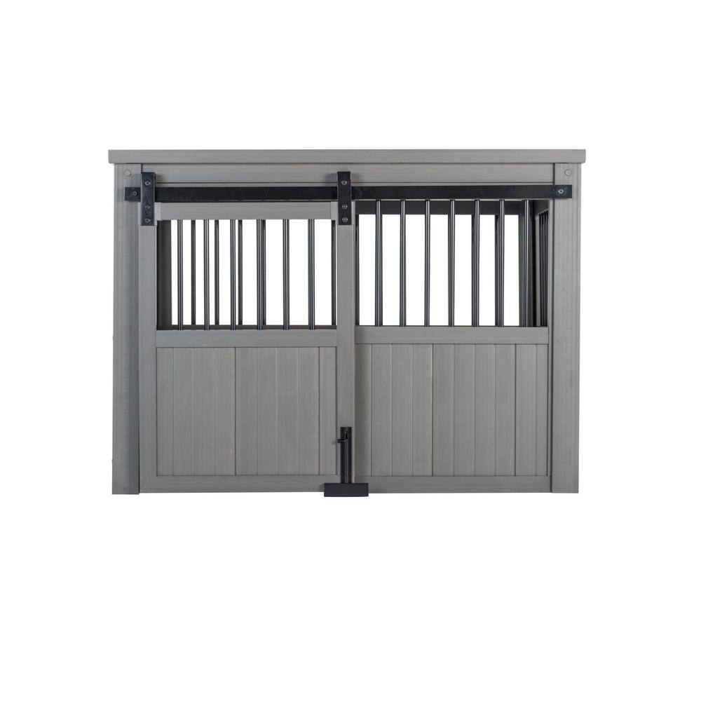 New Age Pet EHDBC15-05XL Homestead ECOFLEX Grey Sliding Barn Door Dog Crate Extra Large