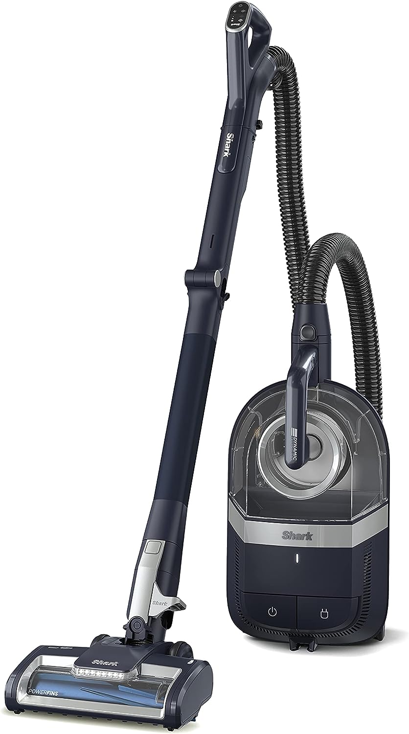 Shark CZ351 Pet Canister Vacuum. Bagless. Corded with Self-Cleaning Brushroll & PowerFins. Navy & Silver