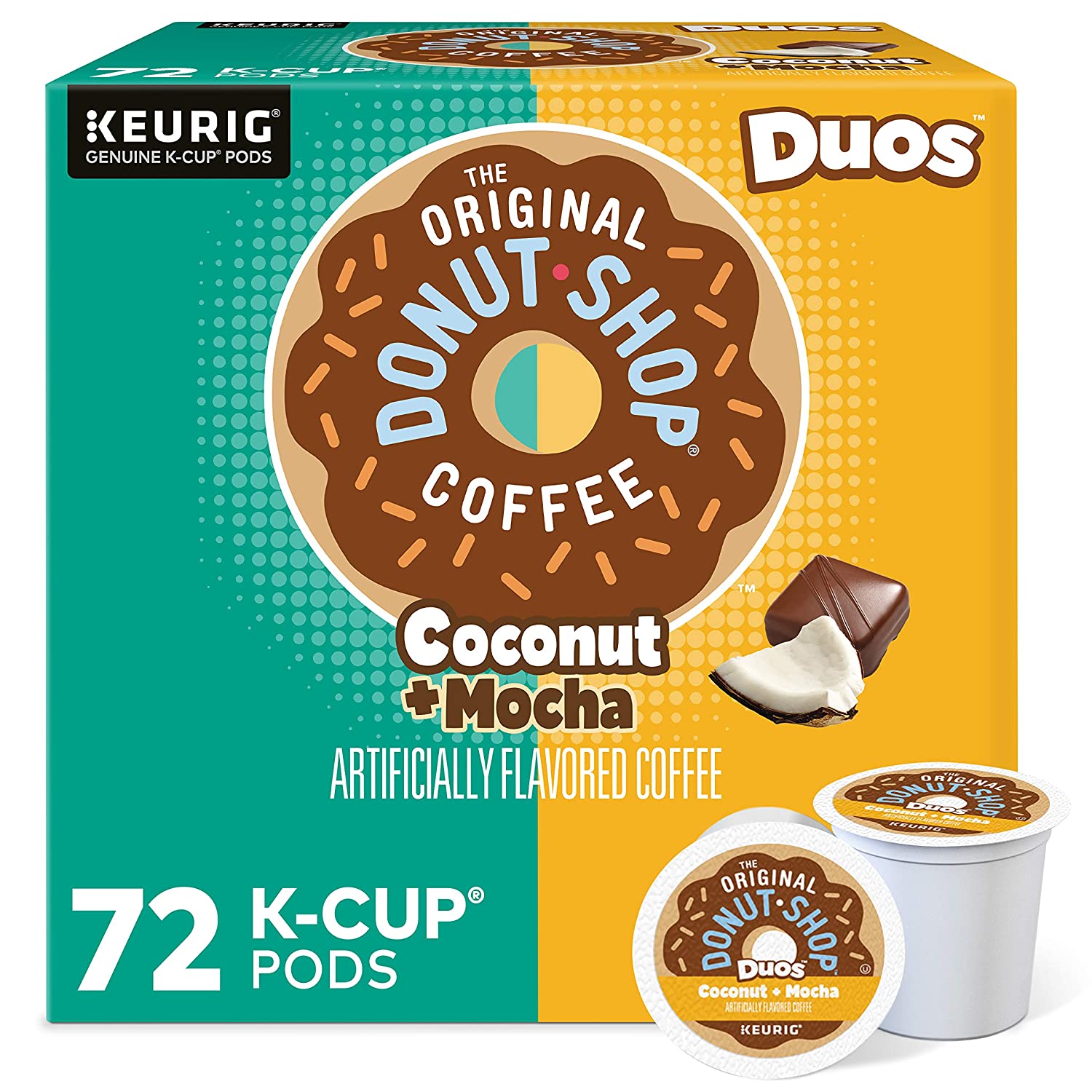 The Original Donut Shop Coconut Mocha. Single-Serve Keurig K-Cup Pods. Flavored Medium Roast Coffee. 12 Count (Pack of 6)
