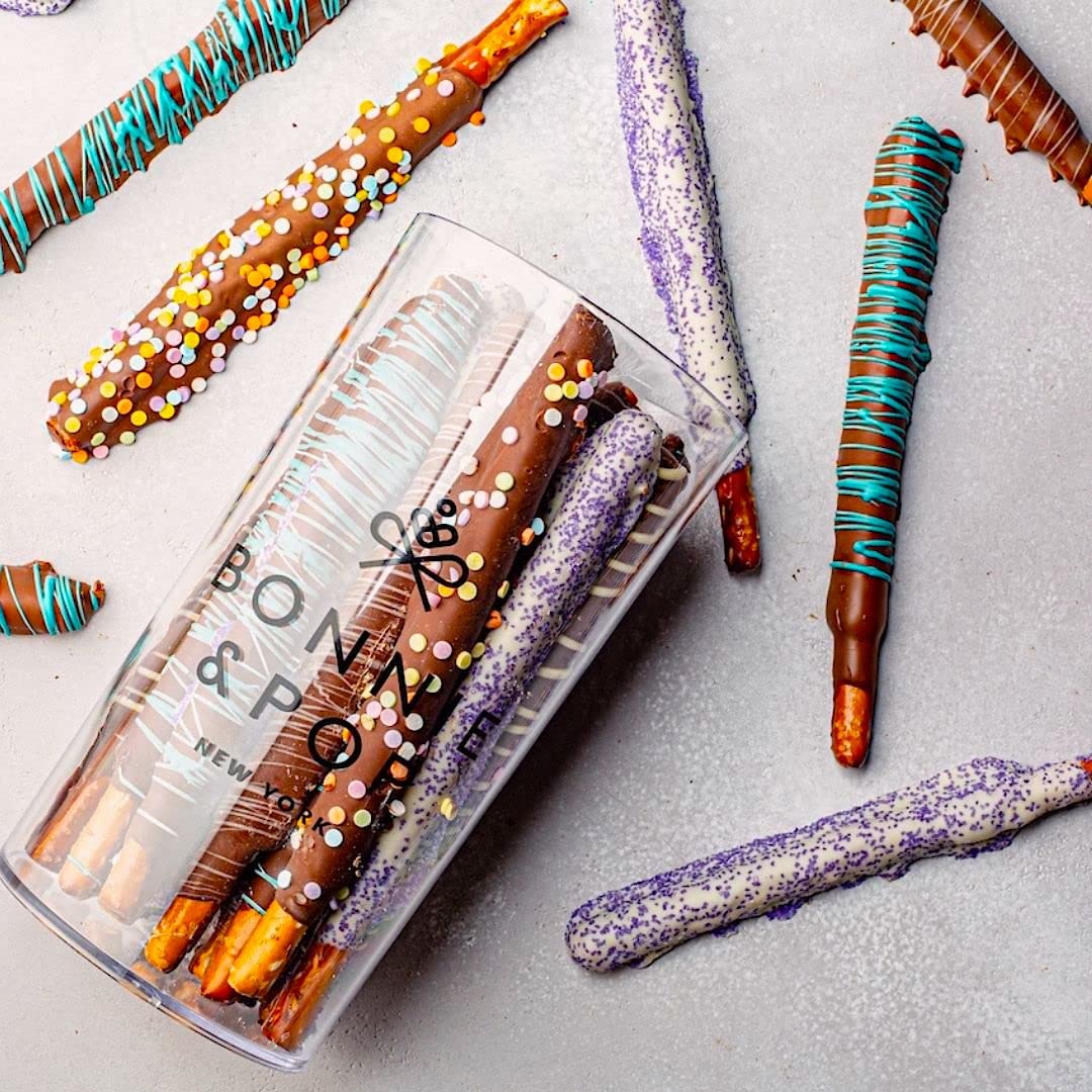 BONNIE AND POP Chocolate Dipped Pretzel Gift Baskets | Easter Gift Idea