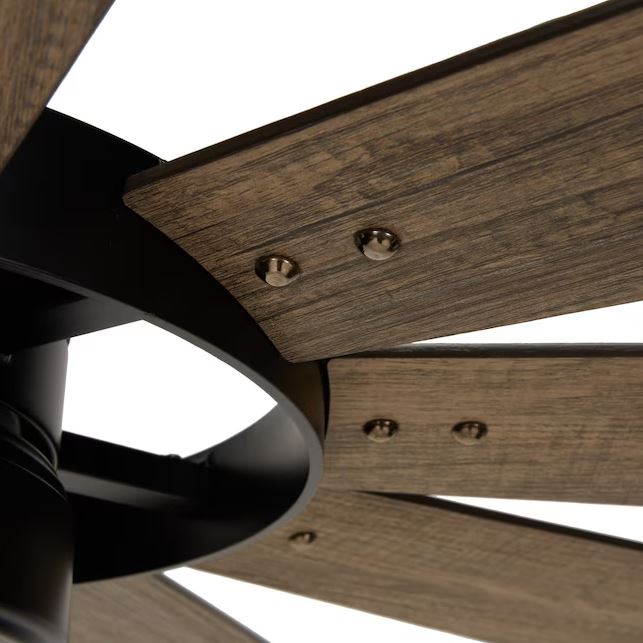 Harbor Breeze EUK60MBK10LR Henderson 60-in Matte Black LED Indoor Ceiling Fan with Light Remote (10-Blade)