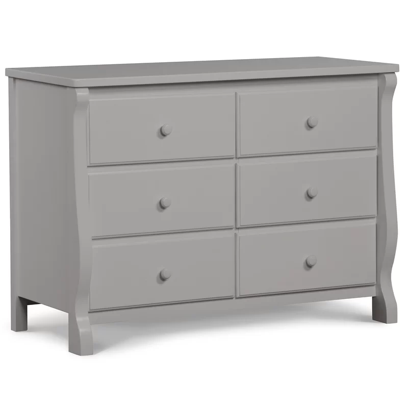 Delta Children 70816-026 Universal 6 Drawer Dresser. Greenguard Gold Certified. Grey