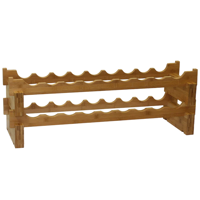 Oceanstar  18-Bottle Brown Wood Wine Rack