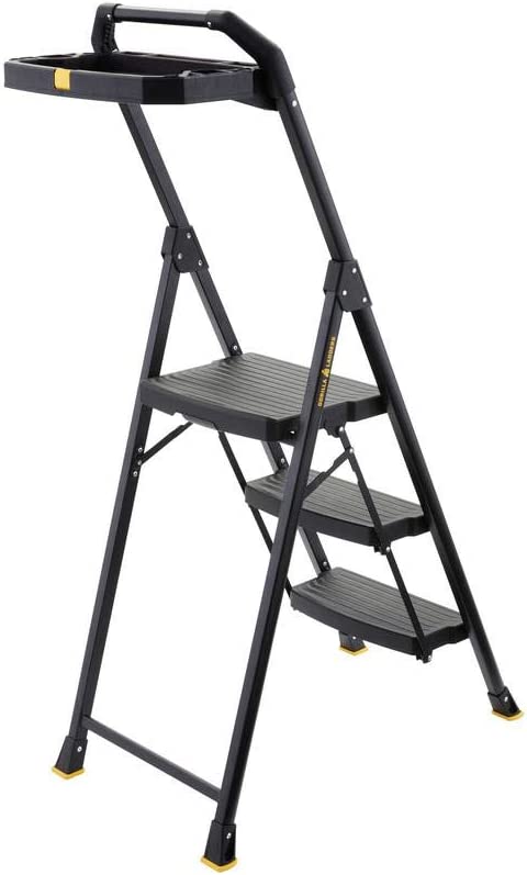 Gorilla Ladders 3-Step Pro-Grade Steel Project Ladder. 300 lbs. Load Capacity Type IA Duty Rating