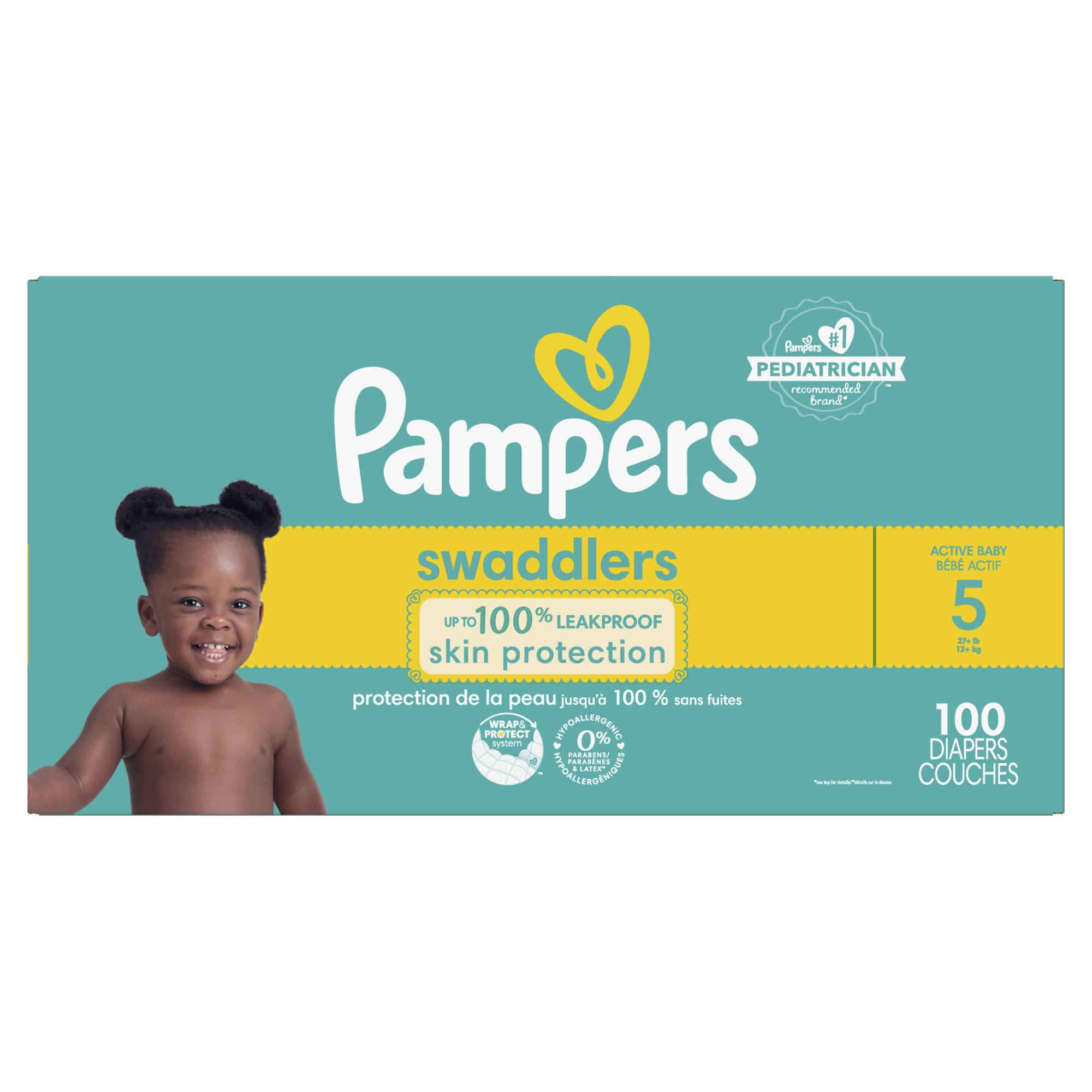 Pampers Swaddlers Diaper. Soft and Absorbent. Size 5. 100 Count
