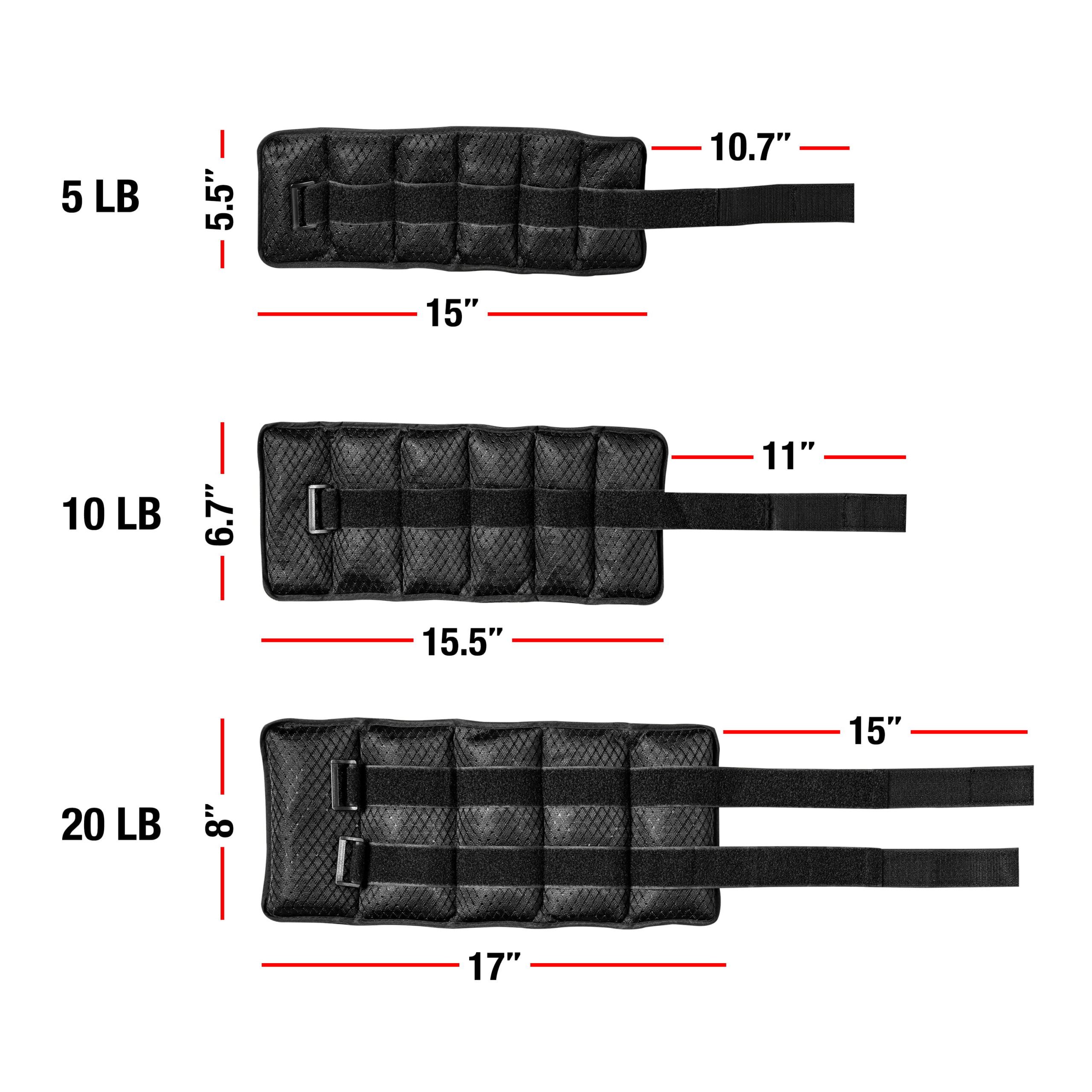 Fuel Pureformance Adjustable Wrist/Ankle Weights. 20-Pound Pair