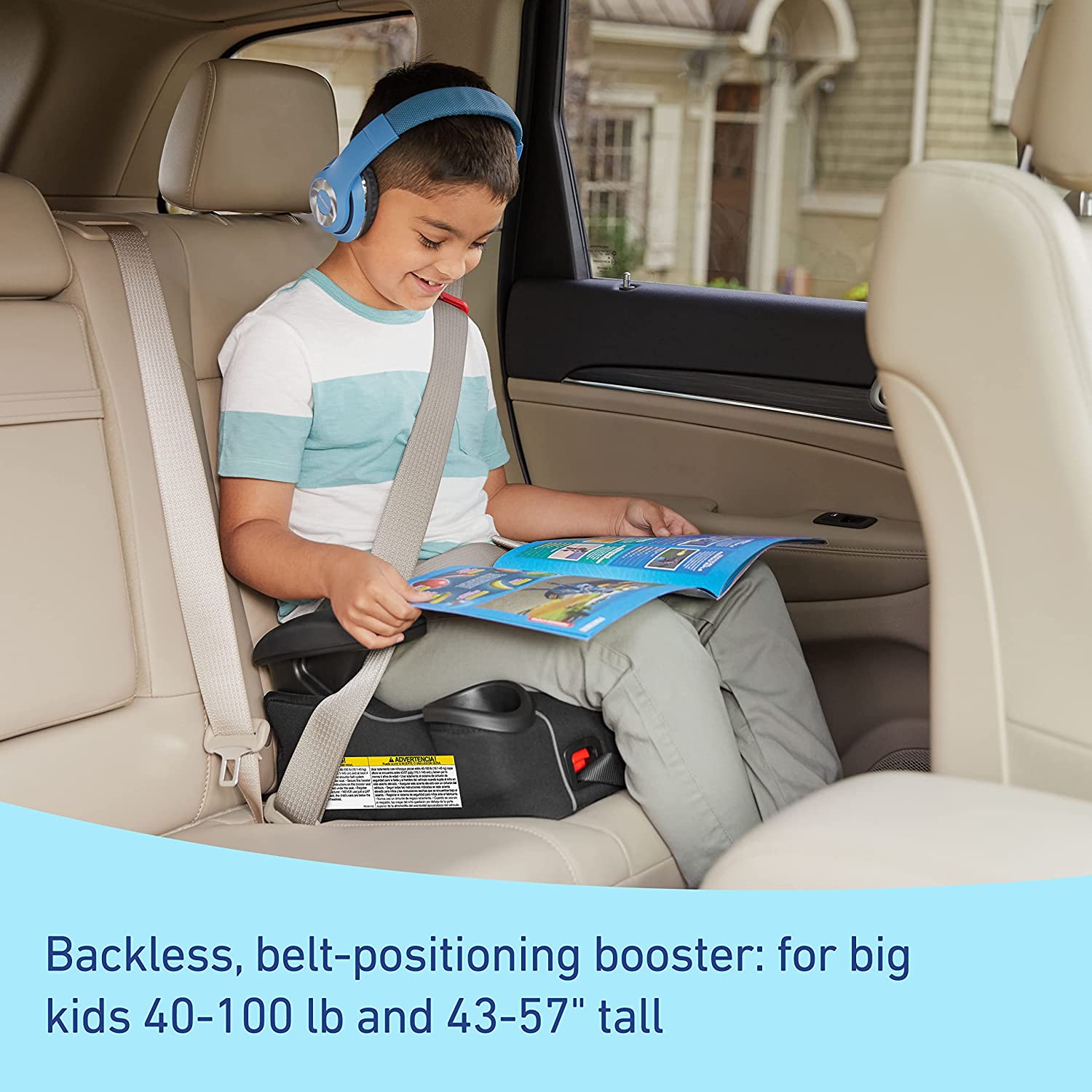Graco TurboBooster LX Backless Booster with Affix Latch | Backless Booster Seat for Big Kids