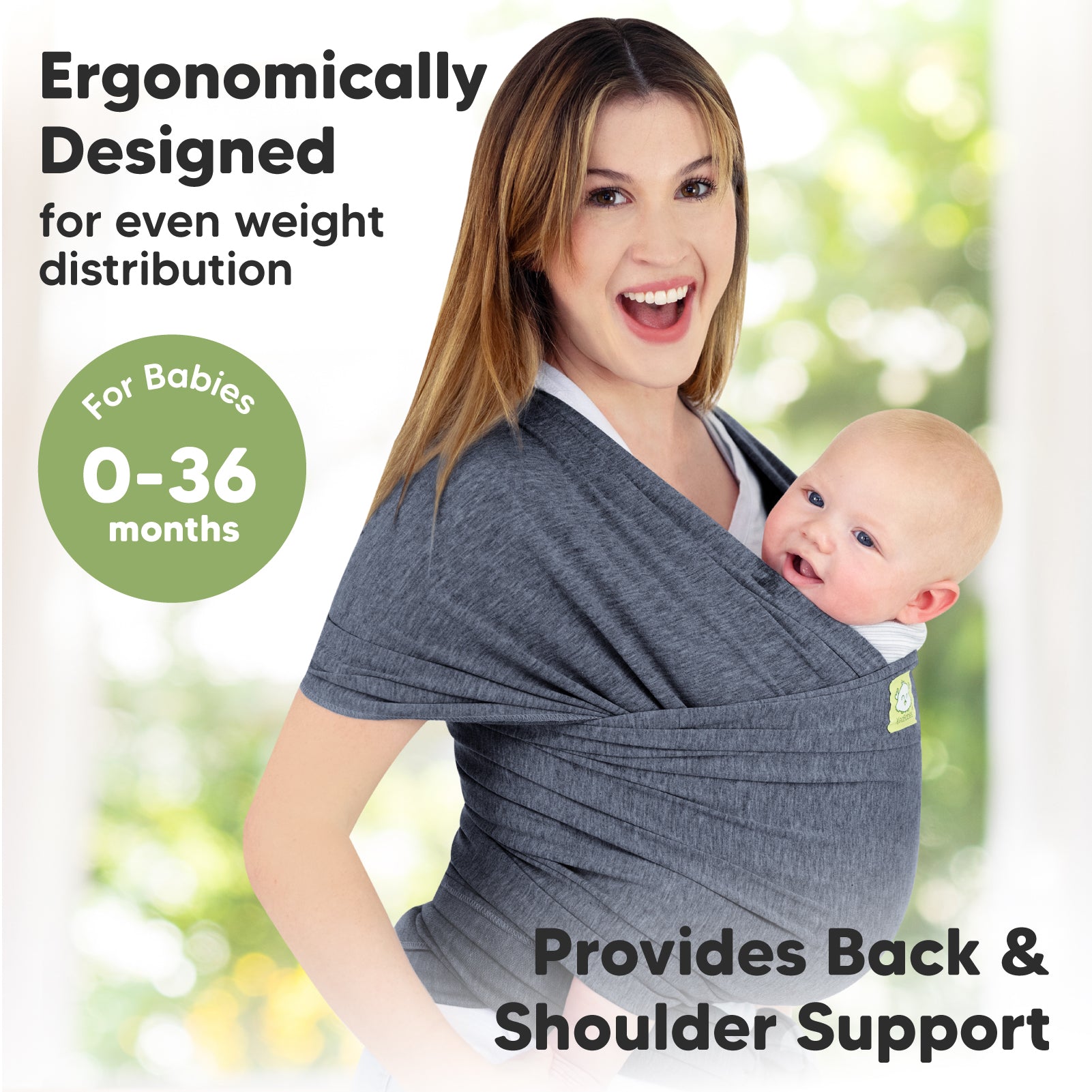 KeaBabies All-in-1 Baby Wrap Carrier. Stretchy Baby Sling. Newborn. Infant (Mystic Gray)