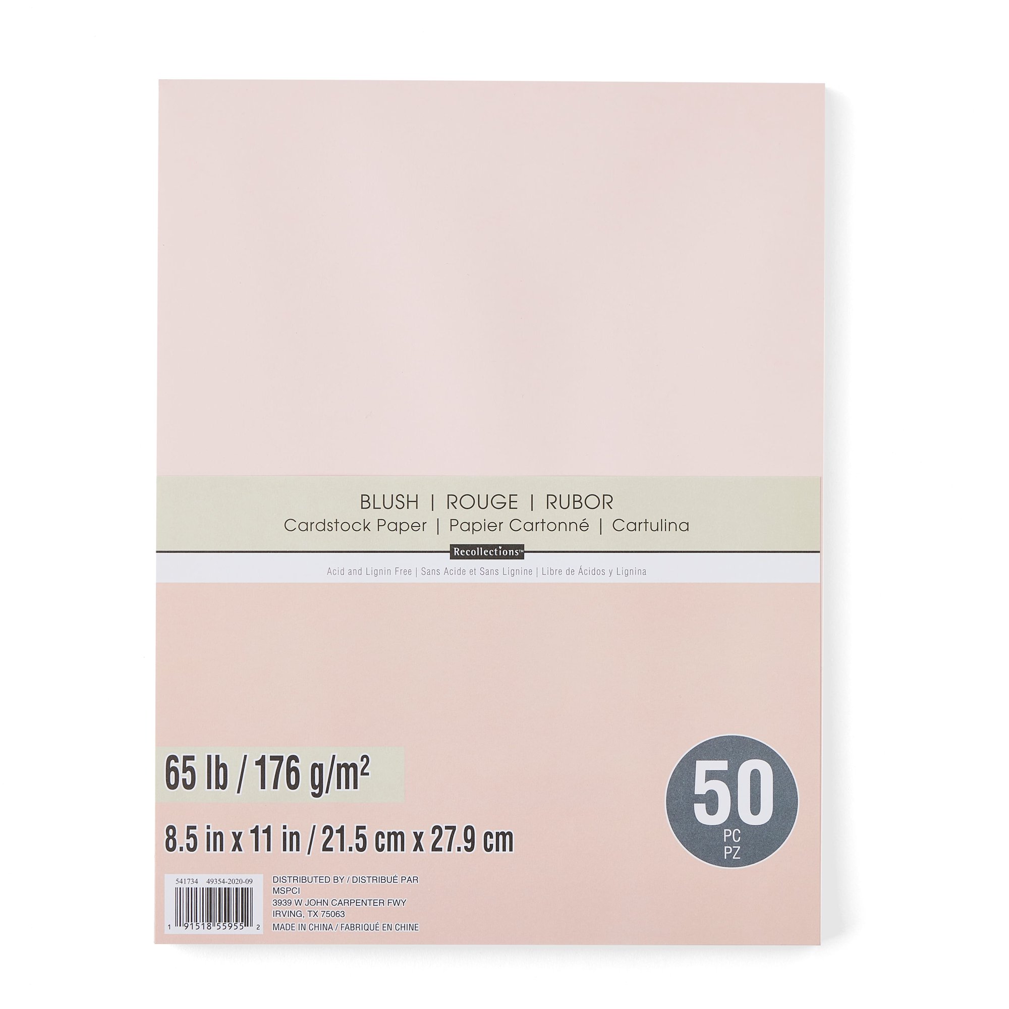 Recollections 12 Packs: 50 ct. (600 total) Rose 8.5″ x 11″ Cardstock Paper
