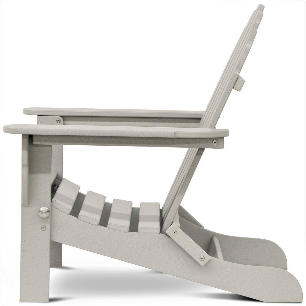 DUROGREEN  Icon Light Gray 4-Piece Plastic Adirondack Chair Patio Seating Set