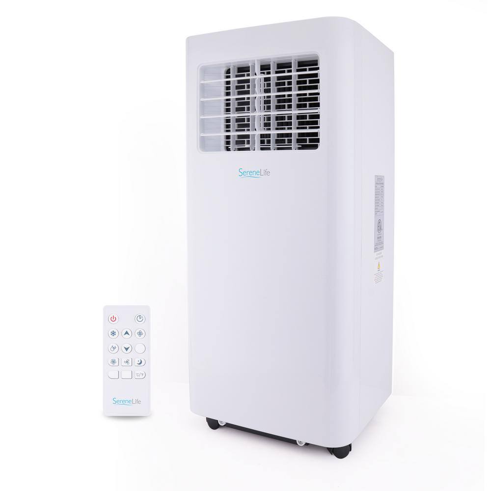 SereneLife SLPAC805W 8.000 BTU (5000 BTU DOE) Portable Air Conditioner A/C Cooling Unit with Dehumidifier and Fan Window Mount Kit in White