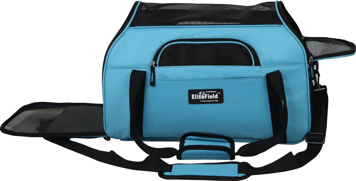 EliteField Soft-Sided Airline-Approved Pet Carrier Bag. Sky Blue