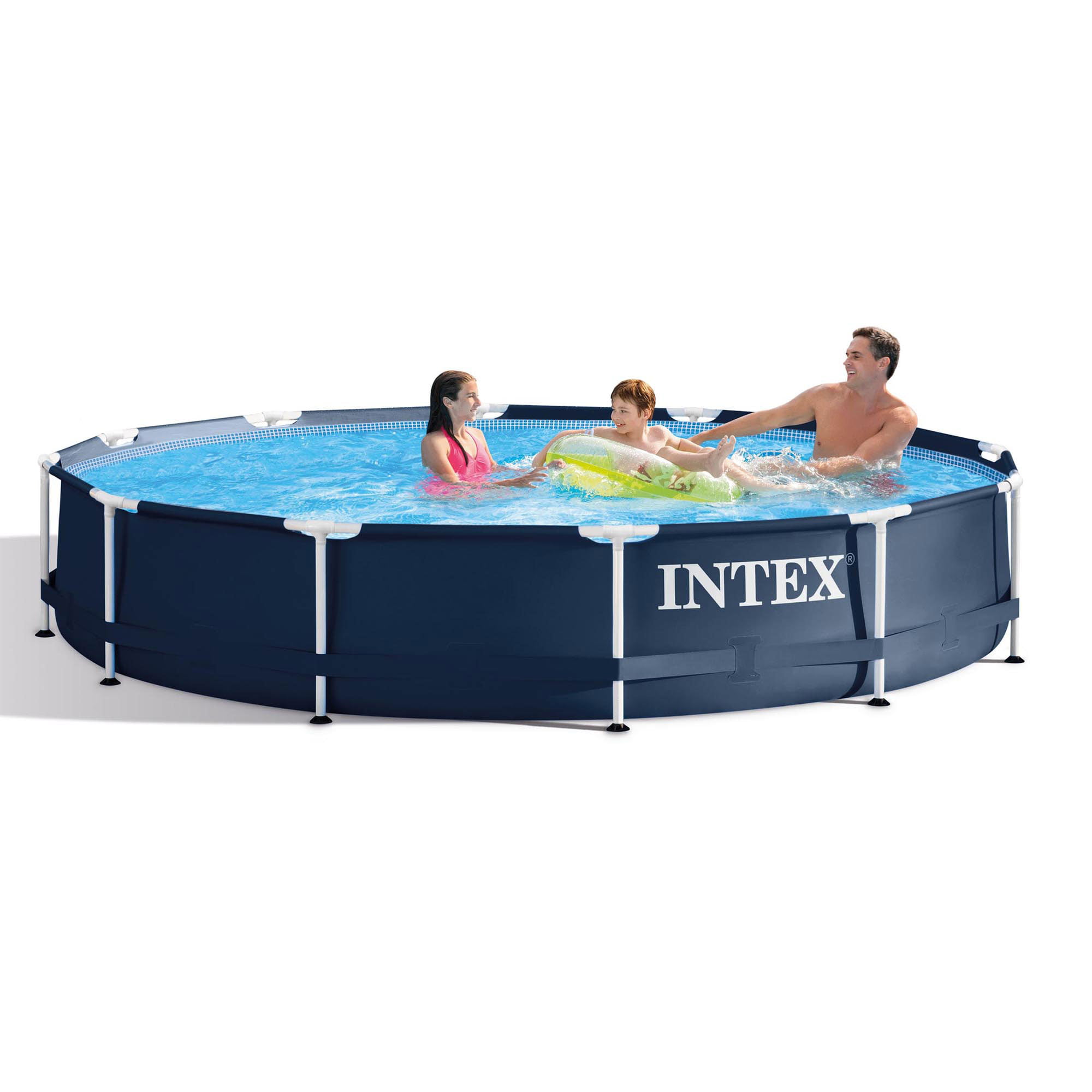 Intex Metal Frame 12′ x 30″ Above Ground Outdoor Swimming Pool with Pump