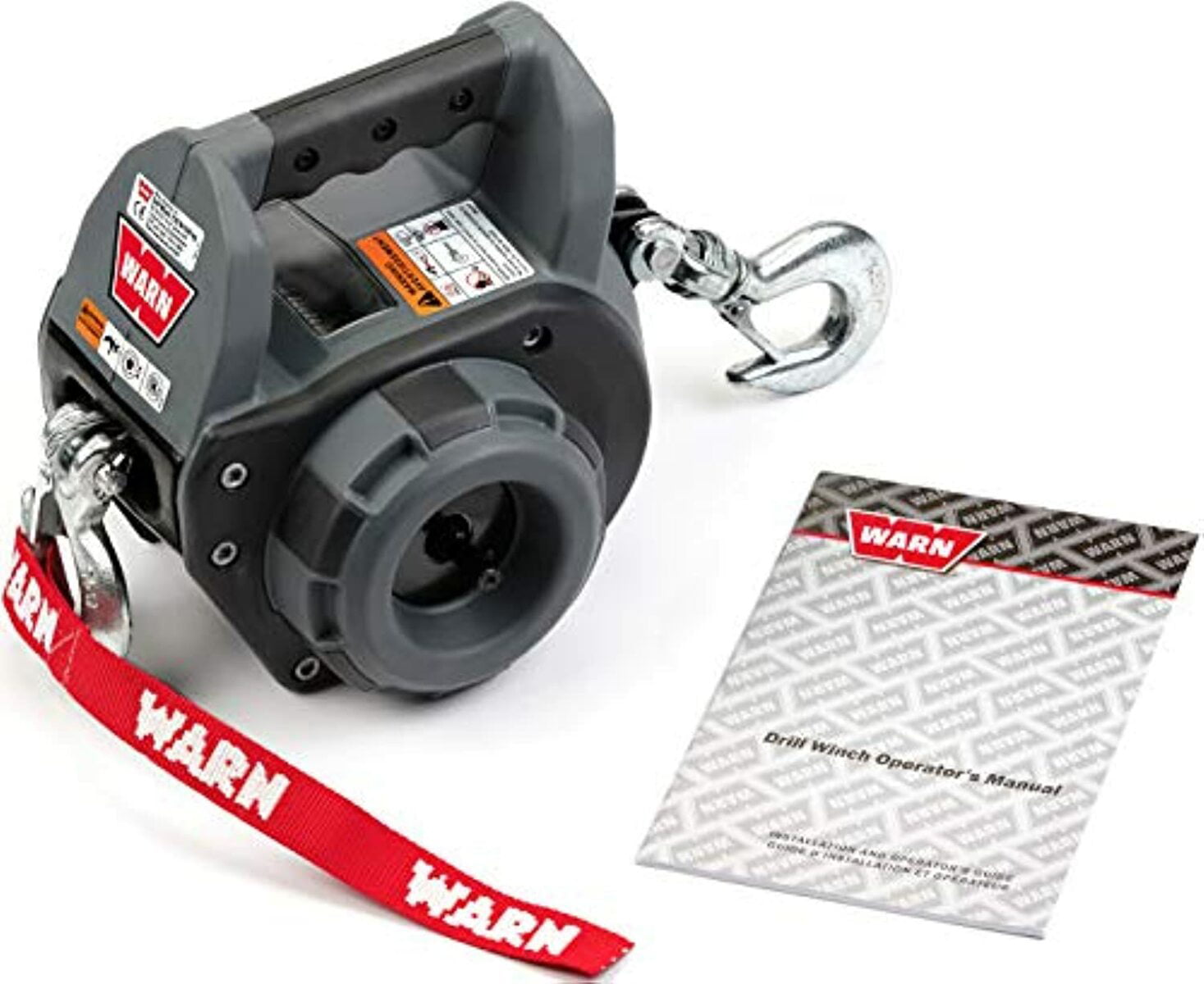 Warn 101570 Drill Winch 750 lbs Capacity 40′ Steel Rope Free-spool Clutch