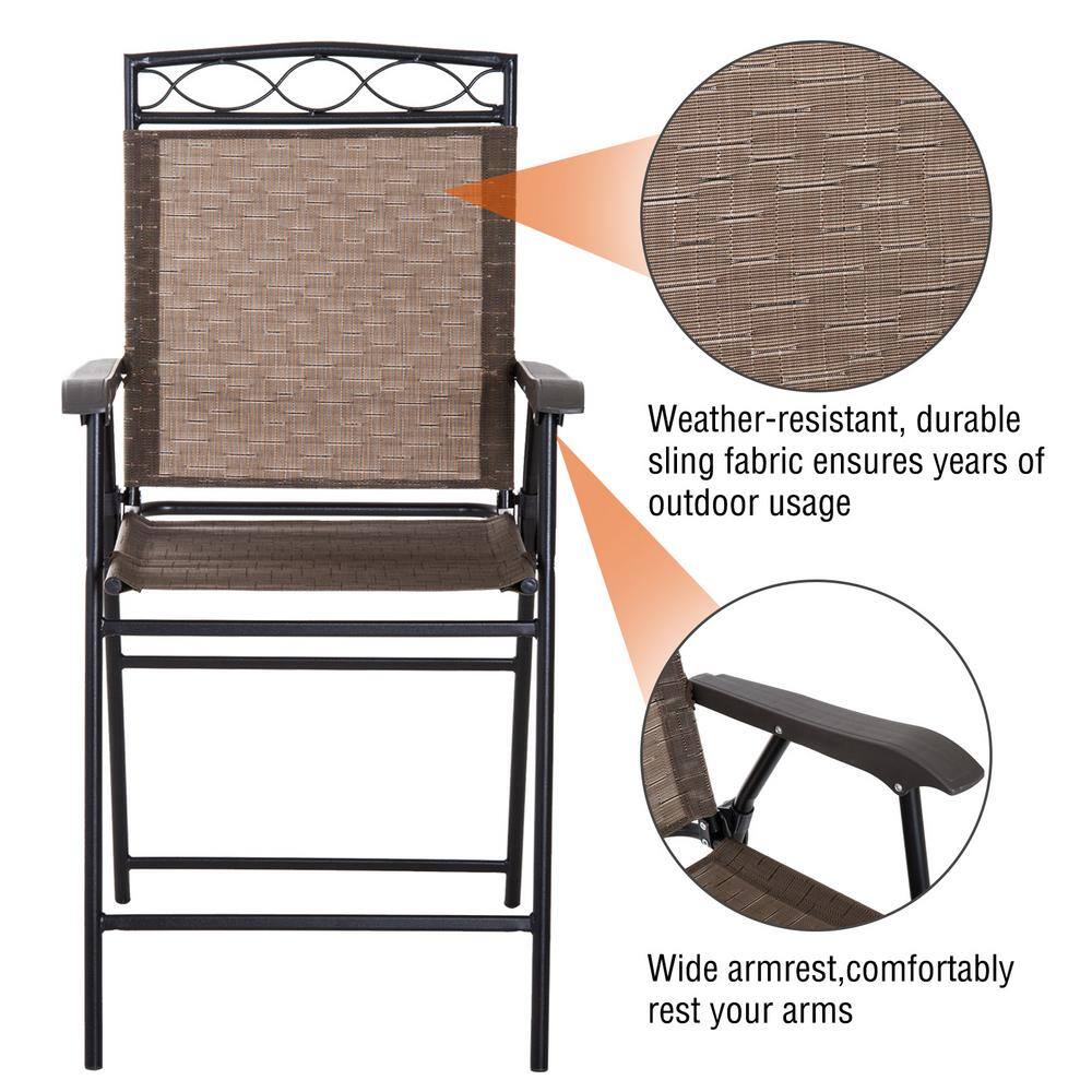 Outsunny  4-Piece Metal Round Bar Height Outdoor Bistro Set with Adjustable Umbrella. 2 Chairs. and Table