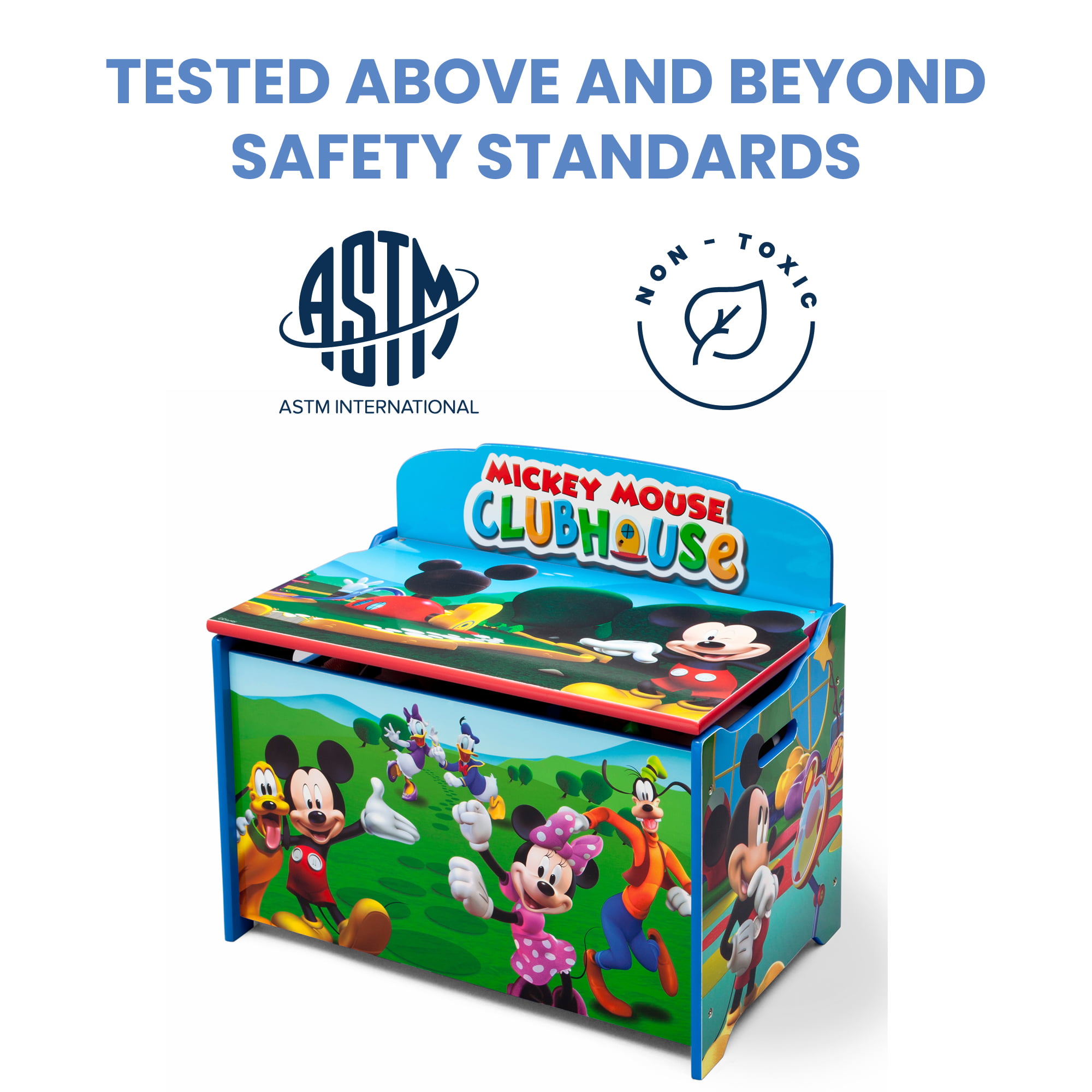 Disney Mickey Mouse Deluxe Wood Toy Box by Delta Children. Greenguard Gold Certified