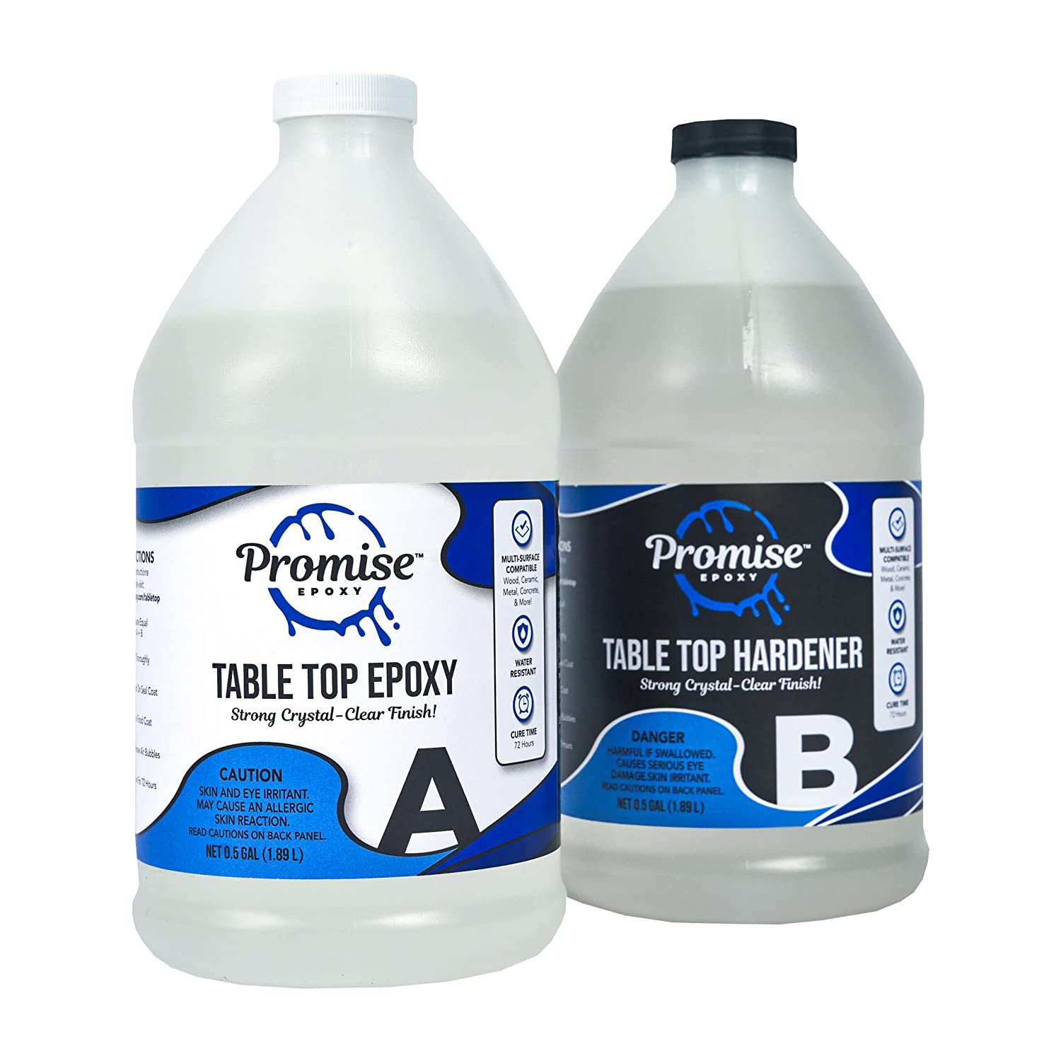Promise Epoxy - Clear Table Top Epoxy Resin That Self Levels. This is a 1 Gallon High Gloss (0.5 Gallon Resin + 0.5 Gallon Hardener) Kit That's UV Resistant – It's DIYer with Minimal Bubbles