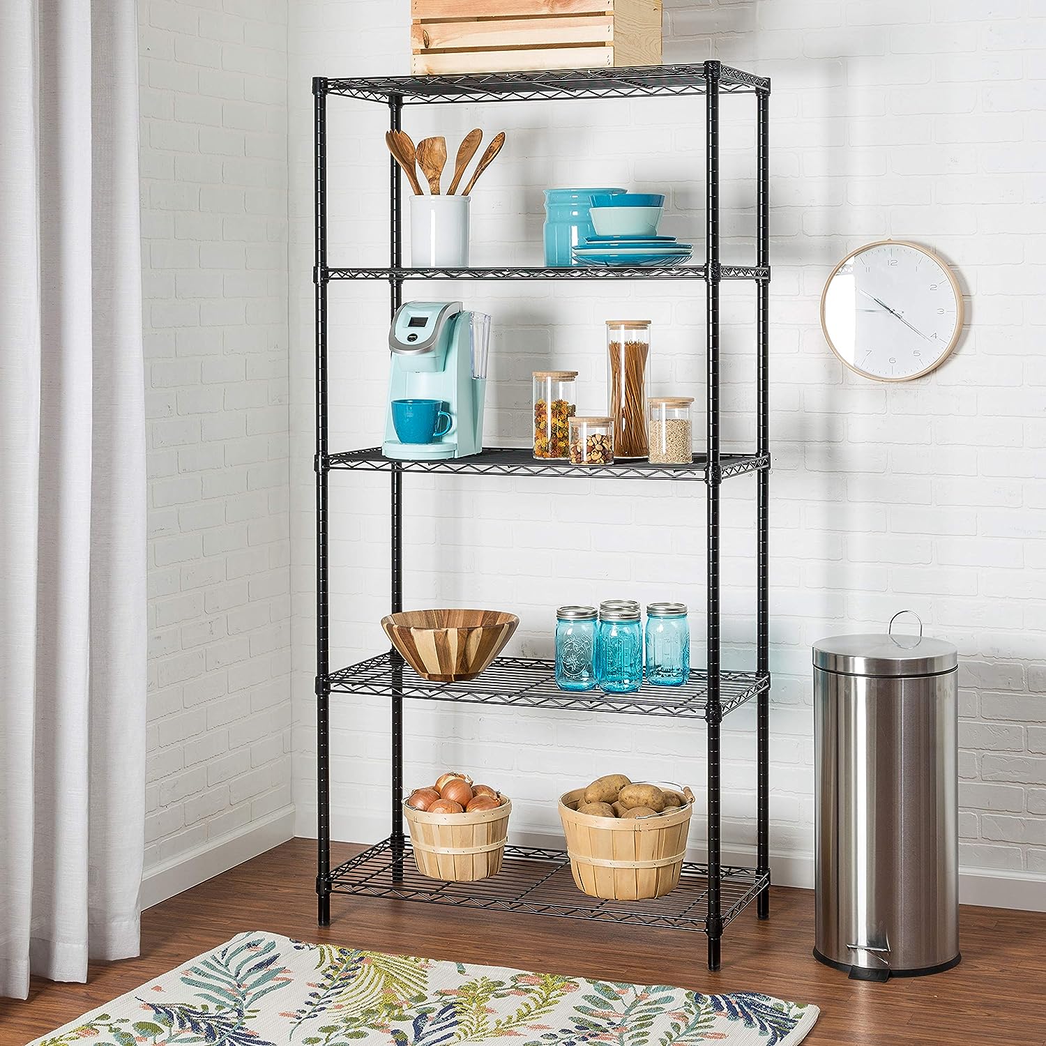 Honey-Can-Do SHF-01912 Shelving Unit 350-Pound Capacity. black. 5-Tier