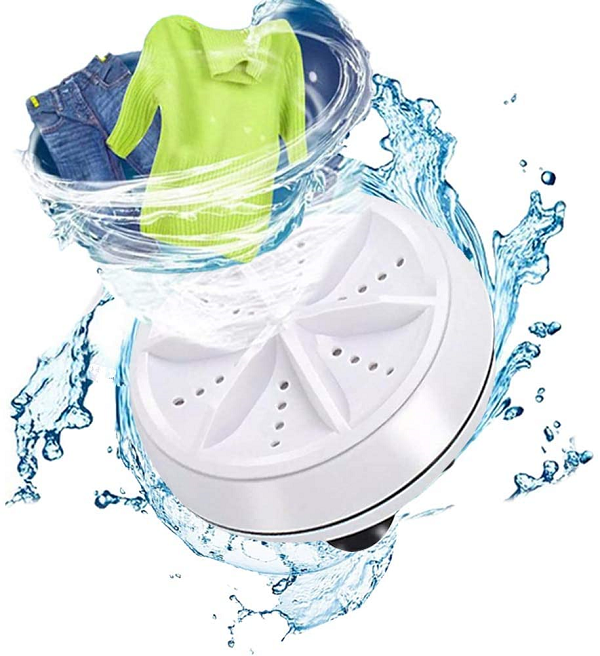 WAQIA Mini Washing Machine Portable Ultrasonic Turbine Washer. Portable Washing