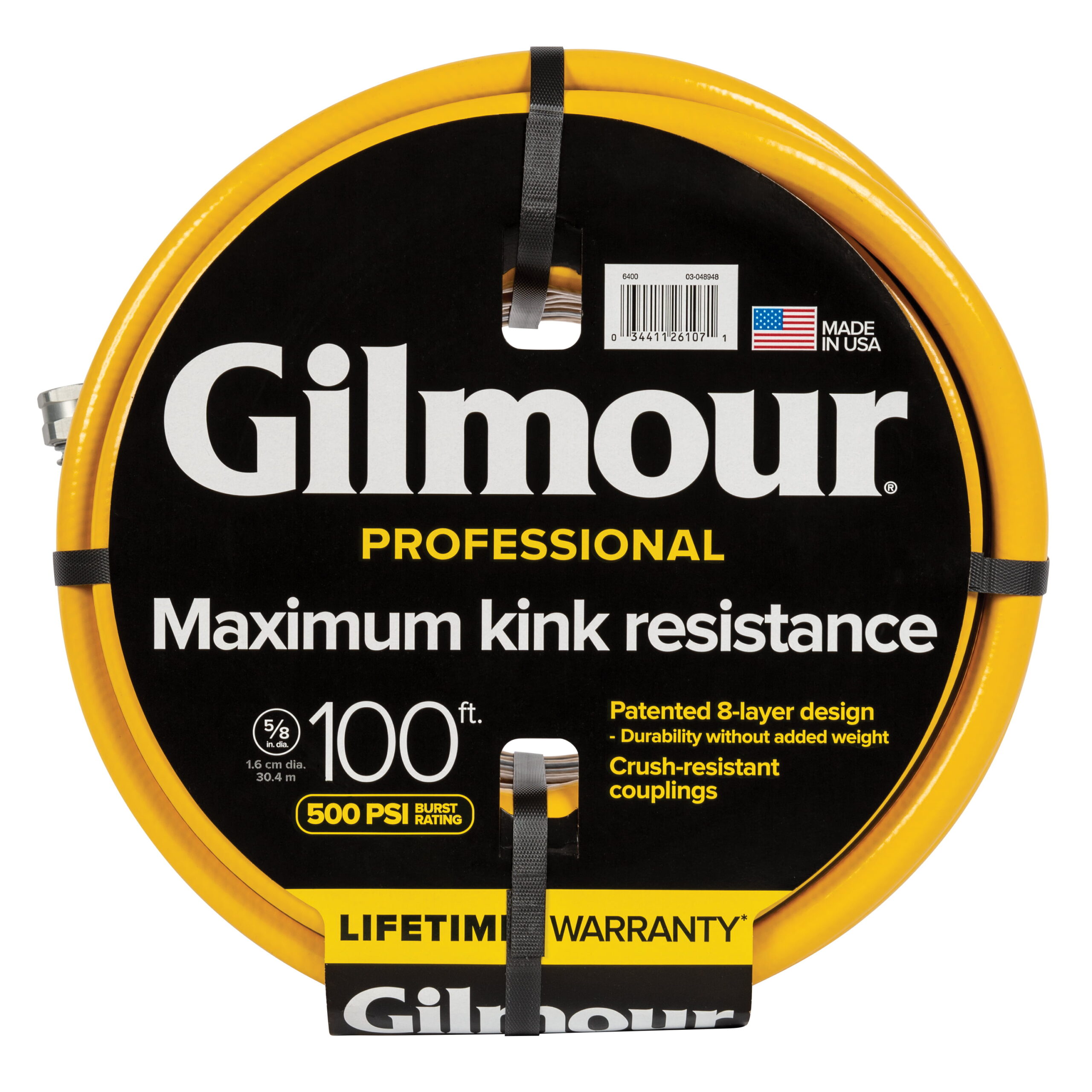 Gilmour Professional Flexogen 5/8″ x 100′ Garden Hose. Yellow/Black